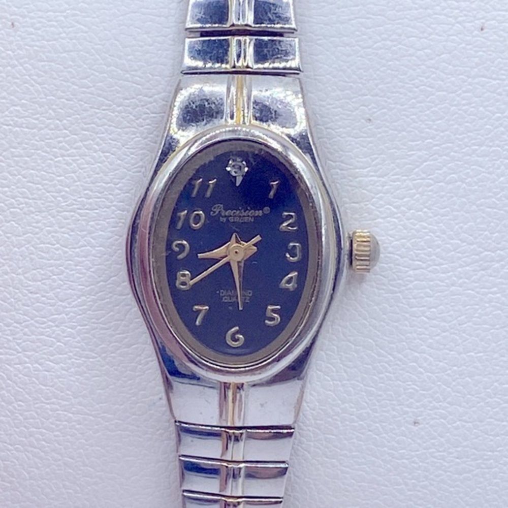 Working! Vintage Precision By Gruen Dainty Face Minimalist Stretch Band Watch
